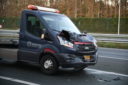 Kettingbotsing op A1 bij Eemnes, drie voertuigen op elkaar geknald