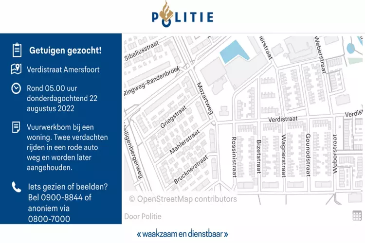 Getuigen gezocht vuurwerkbom woning Amersfoort