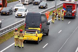 Vertraging en schade na aanrijding op A1