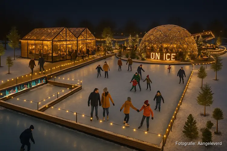 Winterdorp met échte ijsbaan op het Jaarbeursplein