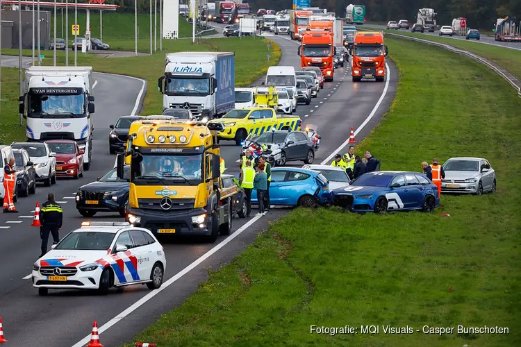 Kettingbotsing zorgt voor veel vertraging op A27