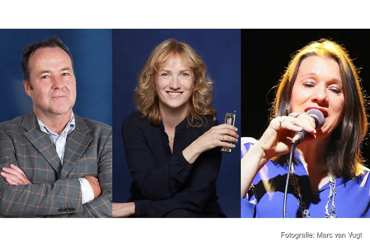Marc Meets Hermine Deurloo (mondharmonica), Ineke Vandoorn (zang) en Bernard Hulsman(NRC)