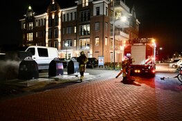 Containerbrand aan de Kollergang in Leerdam zorgt voor flinke rookontwikkeling