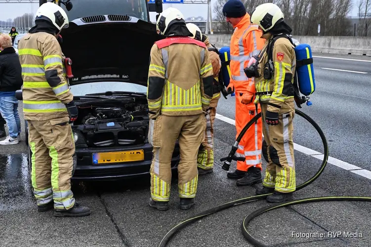 Veel file na autobrand op de A27 ter hoogte van Schalkwijk